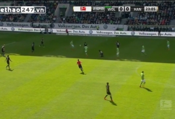 Video clip bàn thắng: Wolfsburg 2 - 2 Hannover 96 (VĐQG Đức)